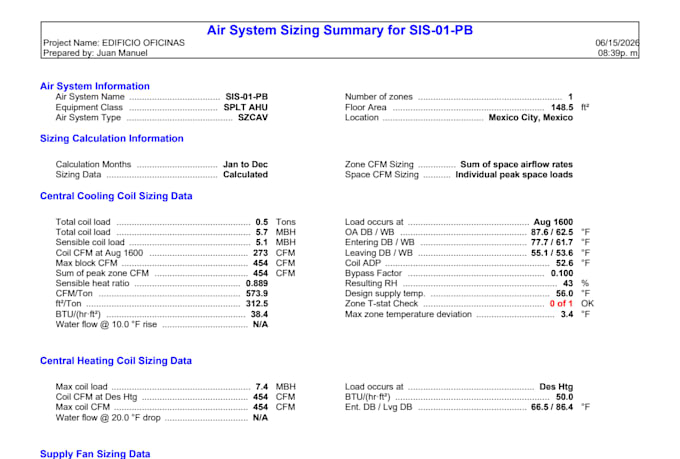 calculate thermal loads by zone